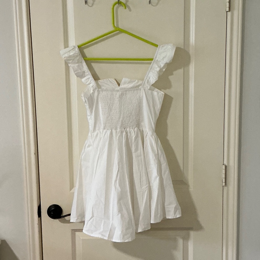 White Ruffled Strap Midi Dress - Picture 4 of 5